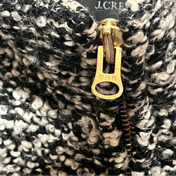 J. Crew Italian Wool Lodge Coat in Ivory/Black Speckled Boucle, Size 6 - Picture 9 of 14